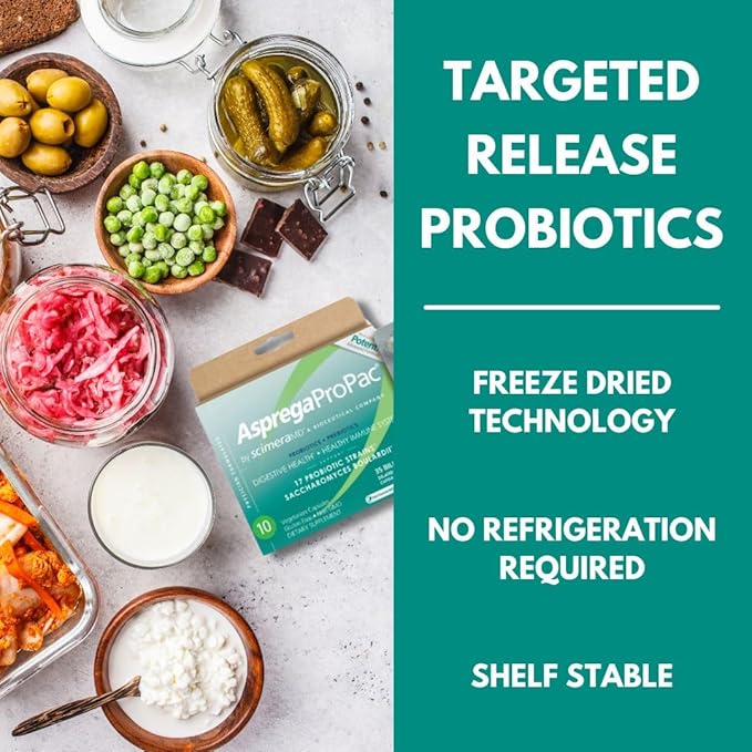 ScimeraMD® Asprega ProPac Probiotics and Prebiotics Supplement for Digestive Health and Immune System Support, 35 Billion CFUs, 10 CT