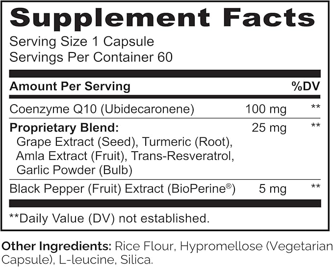 NATURELO Whole Food CoQ10 with Heart Health Blend, Powerful Antioxidant for Energy Production, 60 Capsules