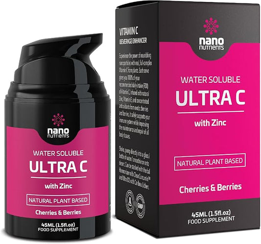 Ultra C with Zinc - Water Soluble Vitamin C Supplement - Liquid Vitamin C and Zinc - for Energized Immunity, Youthful Skin and Supple Joints
