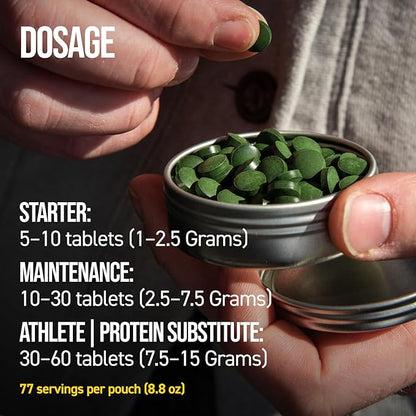 On Target Living Organic Spirulina Chlorella Travel Size | USDA Organic | 250 Tablets- 250 G (2.2 oz) | Vegan | Immune System Boosting | Alkalyzing | Detoxifying | Protein Dense