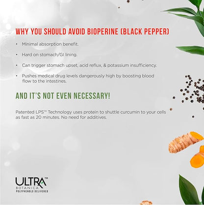 Curcumin Complex Supplement - Ultra Bioavailable High Absorption Turmeric Curcumin Supplement for Joint, Muscle & Brain Support - Patented Protisorb for Premium Absorption – 60 Capsules