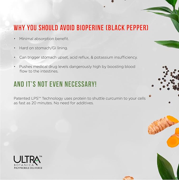 Curcumin Complex Supplement - Ultra Bioavailable High Absorption Turmeric Curcumin Supplement for Joint, Muscle & Brain Support - Patented Protisorb for Premium Absorption – 60 Capsules