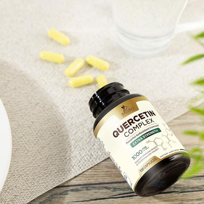 Quercetin 500mg Capsules - Extra Strength Quercetin Supplements 1000mg Serving - Antioxidants & Bioflavonoids Support for Immune, Heart & Cellular Health - Non-GMO & Gluten Free - 120 Veggie Capsules