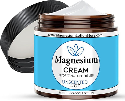 Unscented Magnesium Cream – Pure Hydration, 4 oz USA Made