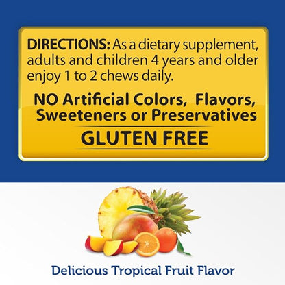 Healthy Delights Naturals, Turmeric Curcumin Soft Chews, Promotes Healthy Inflammatory Response, Delicious Tropical Fruit Flavor, 30 Count