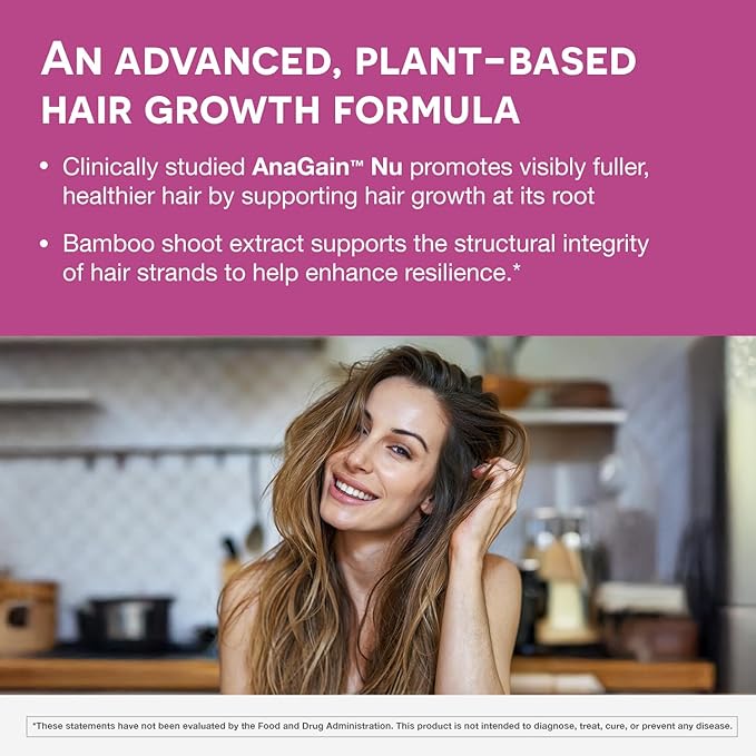EZ Melts Dissolvable Women’s Multivitamin + Hair Growth with Biotin, Bamboo Extract & Clinically Studied AnaGain™ Nu, Supports Visibly Healthier, Stronger Hair, Sugar-Free Peach Flavor, 1-Month