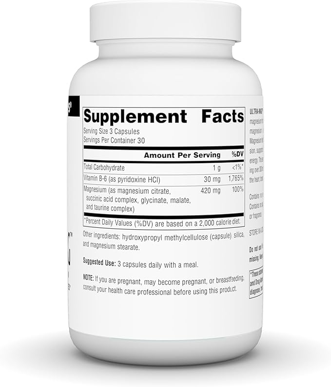 Source Naturals Ultra-Mag, Vegan Dietary Supplement, 5-in1 Bioavailable Magnesium, Relaxes Muscles & Calms Nerves*, Vegan Capsules (90)