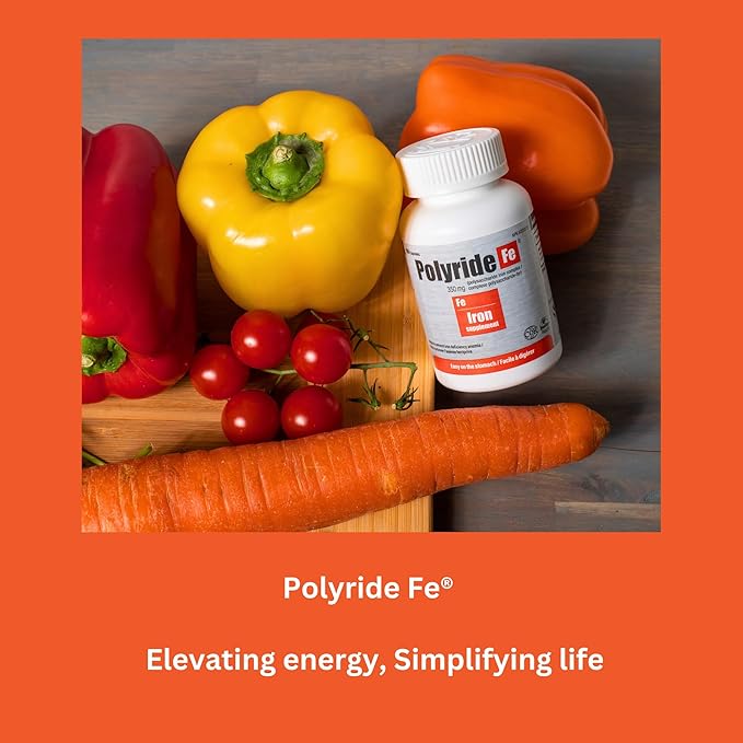 Seaford Pharmaceuticals Inc, Polyride Fe Polysaccharide Iron Complex, Deficiency Anemia, Easy on the Stomach with Energy Support and 150 mg Elemental Iron, | 350 mg - 30 Capsules