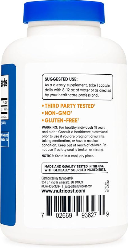 Nutricost Zinc Picolinate 50mg, 240 Vegetarian Capsules (3 Bottles) - Gluten Free and Non-GMO