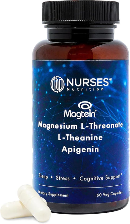 Clinically Studied – Premium High Absorption Magnesium Sleep Supplement – Magnesium L-Threonate L-Theanine Apigenin – Sleep & Stress Support – Third Party Tested – Made in USA – Gluten Free