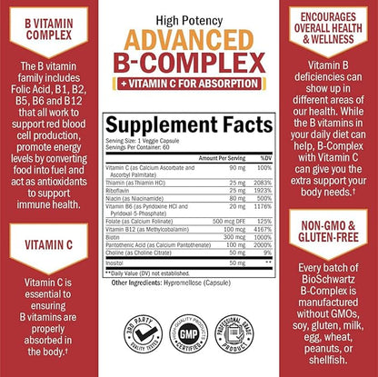 BioSchwartz Daily Fruits and Veggies Supplement for Women and Men (2 Month Supply) Plus Vitamin B Complex with Vitamin C (2 Month Supply)