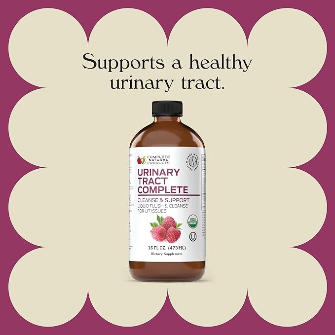 Complete Natural Products Urinary Tract Complete 16oz - Liquid Supplement for Urinary Tract Health with Organic Cranberry, D-Mannose, Beet Root, Fennel Seed, and Turmeric