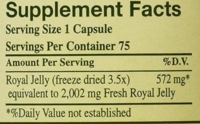 100% Pure Freeze Dried Fresh Royal Jelly - 2000 mg YS Eco Bee Farms 75 Caps