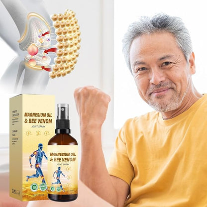 Magnesium Joint Spray, Magnesium Oil Bee Venom Joint Spray, for Relaxing and Joint Repair, Fast Absorbent, Non-Greasy (100ml/3.38oz) (1)