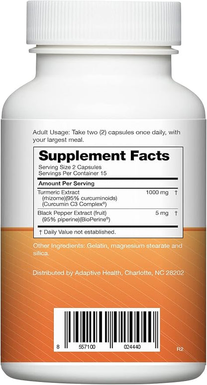Instaflex Super Turmeric - 1000mg Turmeric Curcumin with BioPerine, Black Pepper Extract, 95% Curcuminoids, 30 Count