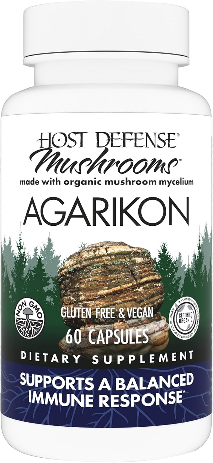 Host Defense Agarikon Capsules - Immune System Support Supplement - Mushroom Supplement to Aid Immune Functions & Cell Strength - Herbal Dietary Supplement - 60 Capsules (60 Servings)*