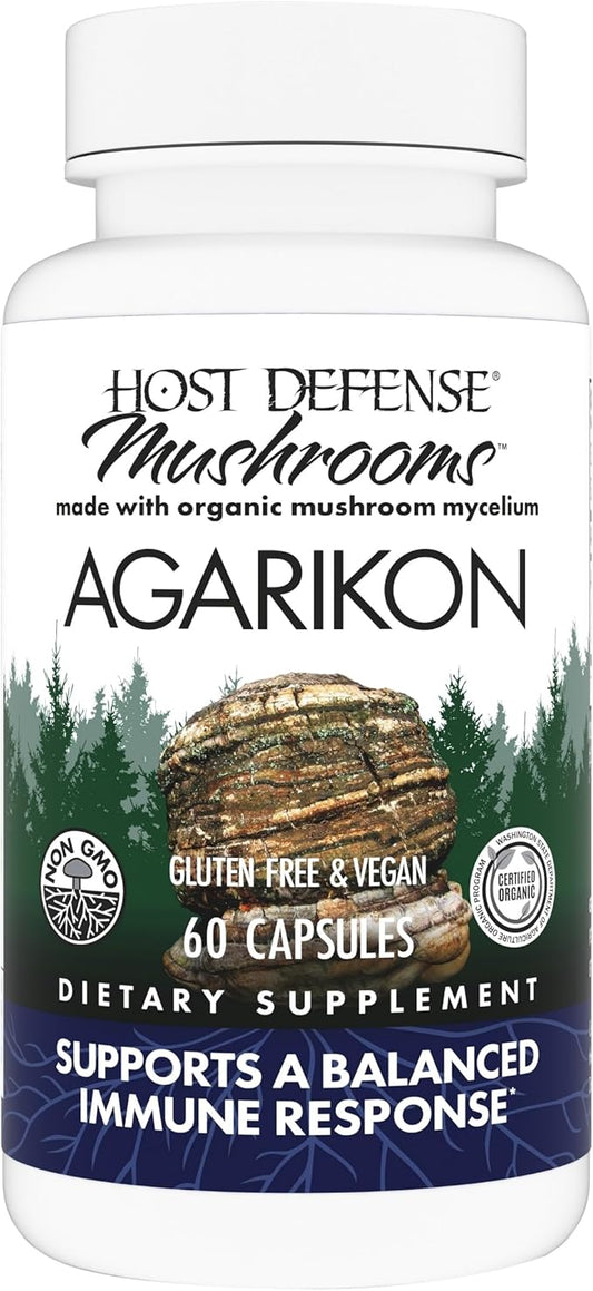 Host Defense Agarikon Capsules - Immune System Support Supplement - Mushroom Supplement to Aid Immune Functions & Cell Strength - Herbal Dietary Supplement - 60 Capsules (60 Servings)*