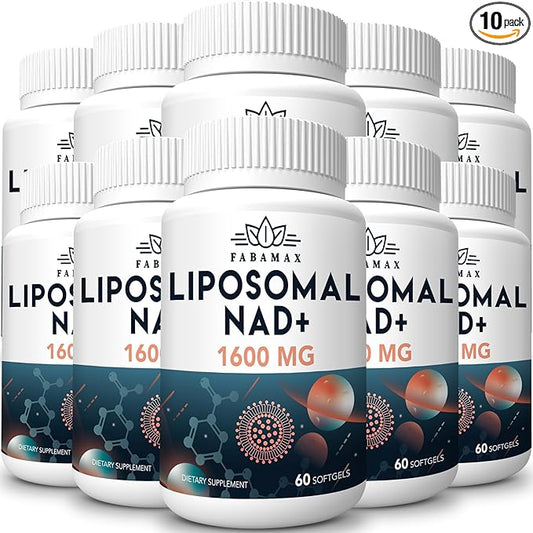 1600 mg Liposomal NAD Supplement, 98% Pure NAD+ Supplement, Superior Absorption, Alternative to Nicotinamide Riboside or NADH to Boost NAD+ for Aging Defense, Energy, Longevity, 600 Softgels