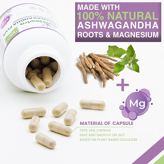 Ashwagandha with Magnesium Supplement 60 Capsules