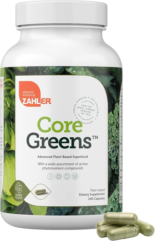Zahler Core Greens, Superfood Greens Capsules, Super Greens with Spirulina, Chlorella, Spectra Blend and More, Kosher, 240 Capsule (240 Capsules)