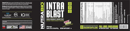 NutraBio Intra Blast Bcaa Powder Amino Acid Supplement, Electrolyte & Hydration Blend, Intra, Pre Workout & Muscle Recovery, 20g Eaa Amino Acids Powder, 5g Glutamine- Cherry Limeade, 30 Serving