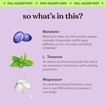 Lemme Sleep Gummies with 5mg Melatonin, Elderberry, Magnesium, L-Theanine, Chamomile and Lavender, Drug-Free Nighttime Sleep Aid, Gluten Free, Gelatin Free, Non GMO, Berry Flavored (60 Count)