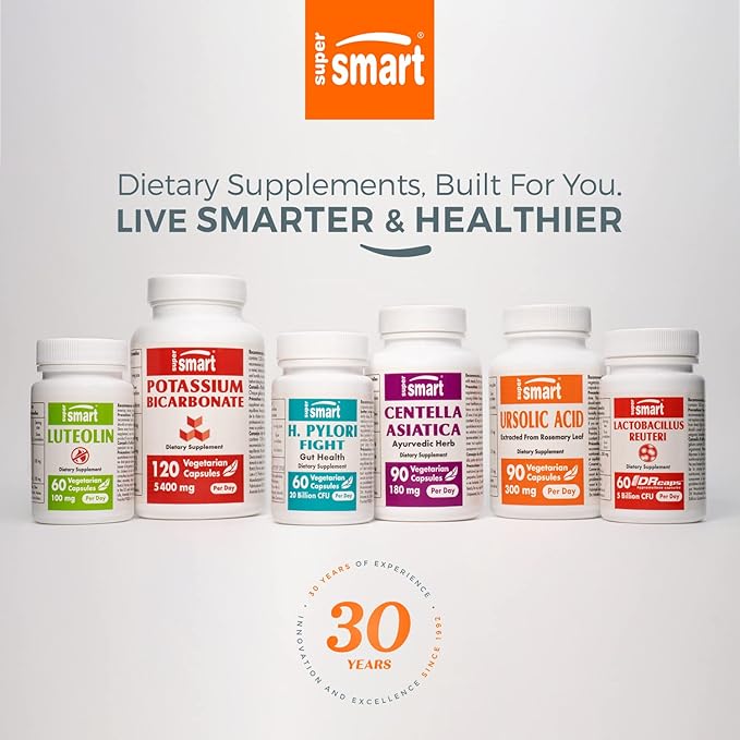 SuperSmart - N-Acetyl Cysteine 1800mg per Day (High Absorption) - NAC Supplement - High Potency Antioxidants Amino Acids - Glutathione Precursor | Non-GMO & Gluten Free - 100 Vegetarian Capsules