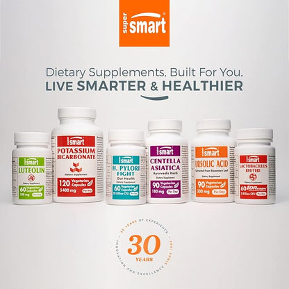 SuperSmart - N-Acetyl Cysteine 1800mg per Day (High Absorption) - NAC Supplement - High Potency Antioxidants Amino Acids - Glutathione Precursor | Non-GMO & Gluten Free - 100 Vegetarian Capsules