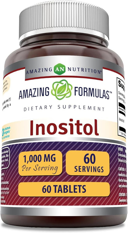 Amazing Formulas Inositol 1000 mg 60 Tablets | Vitamin B8 Supplement | Non GMO | Gluten Free | Made in USA