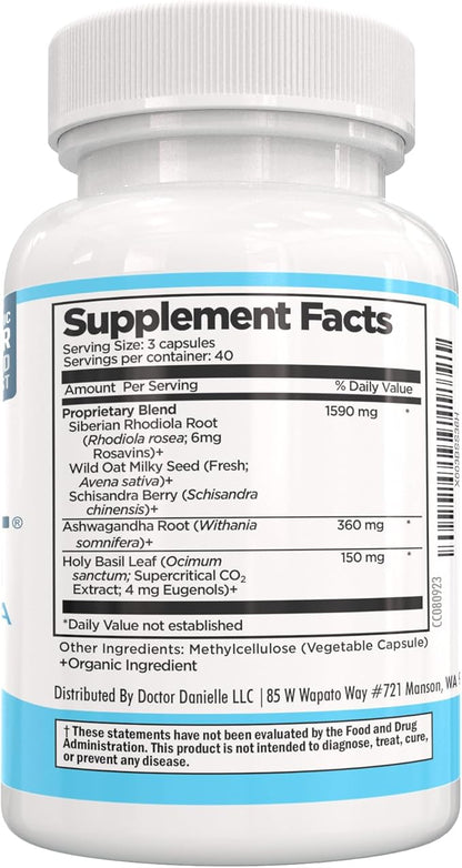 Stress Lift | Best Ashwagandha Supplement - 5 in 1 Organic Stress Relief, Adrenal Support, Joy, Mood & Thyroid Support | Relax The Mind, Boost Mood, Relieve Stress 120 Vegan Capsules