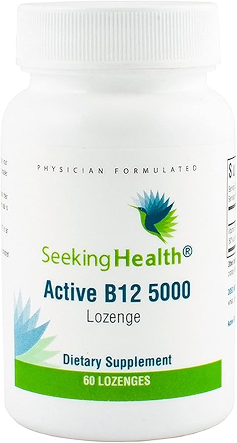 Seeking Health Active B12 5000, 5000 mcg B12 as Adenosylcobalamin and Methylcobalamin, Potent Formula Supports Healthy Metabolism, Methylation, Cognitive Health, Vegan and Vegetarian (60 lozenges)*