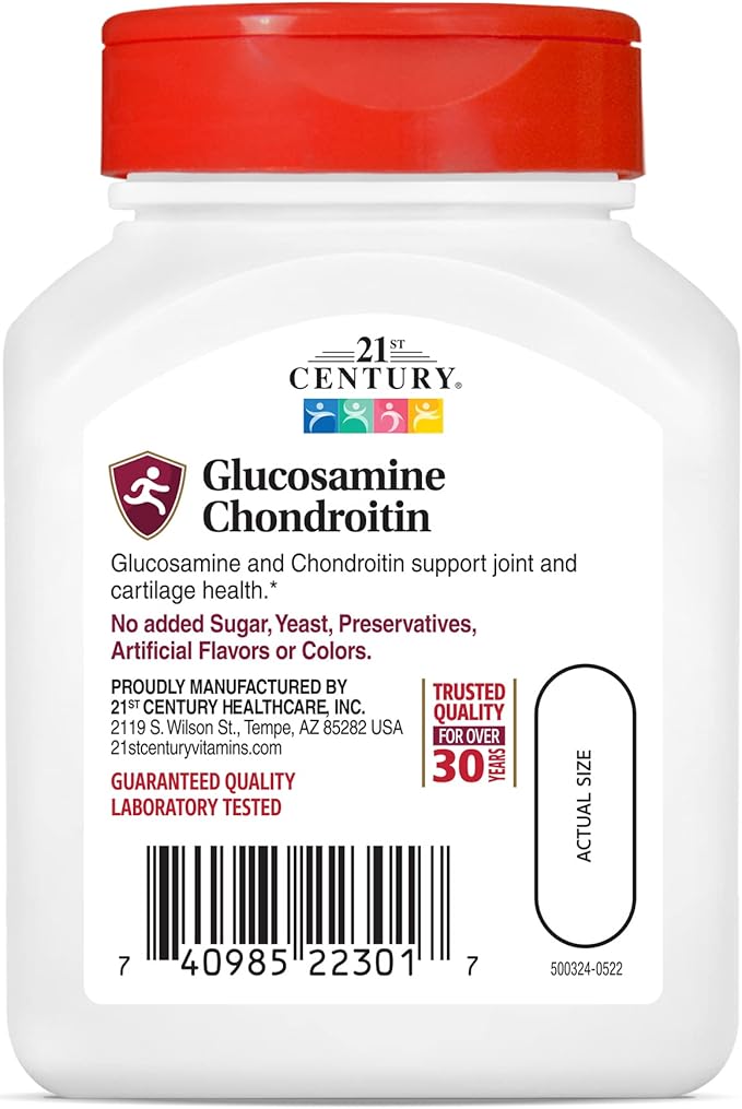 21st Century Glucosamine Chondroitin 500/400mg - Double Strength, cp 60 Count