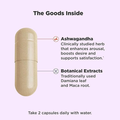 OLLY Lovin Libido Capsules, Boost Desire With Ashwagandha, Maca & Damiana, Vegetarian, Supplement for Women, 20 Day Supply - 40 Count