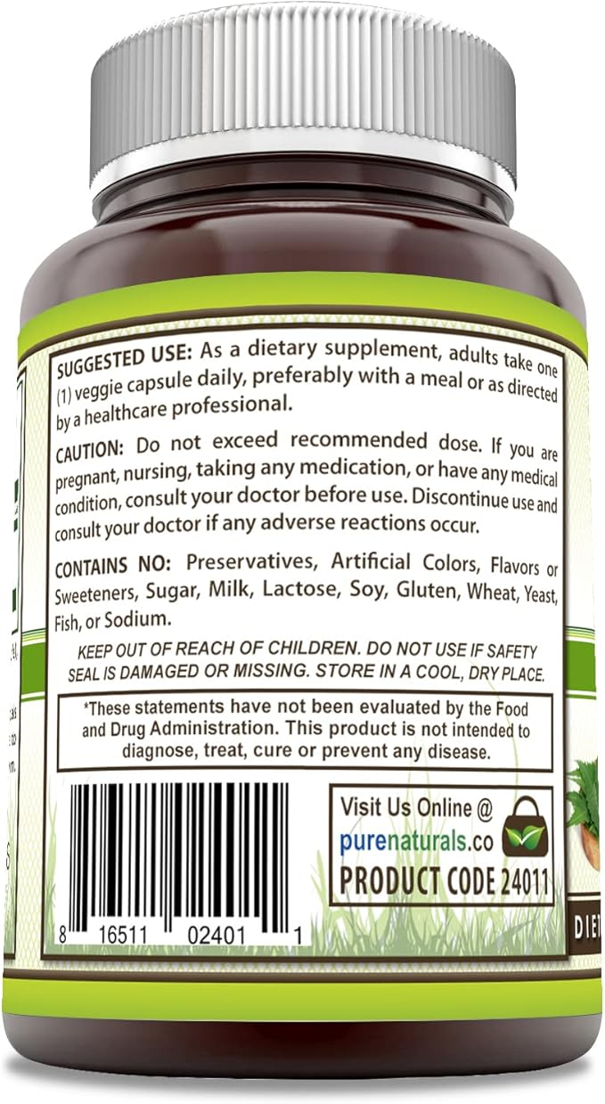 Pure Naturals Neem (Made with Natural Neem Leaf) | 500mg 120 Veggie Capsules Supplement | Non-GMO | Gluten Free | Made in USA | Ideal for Vegetarians