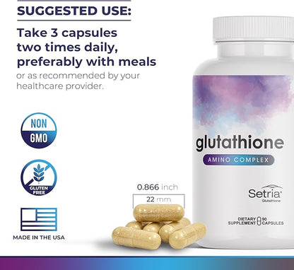 High Absorption Antioxidant with Setria®, NAC & BioPerine® – Supports Anti-Aging, Energy, Liver Detox & Immune Health – 90 Capsules (Pack of 2)