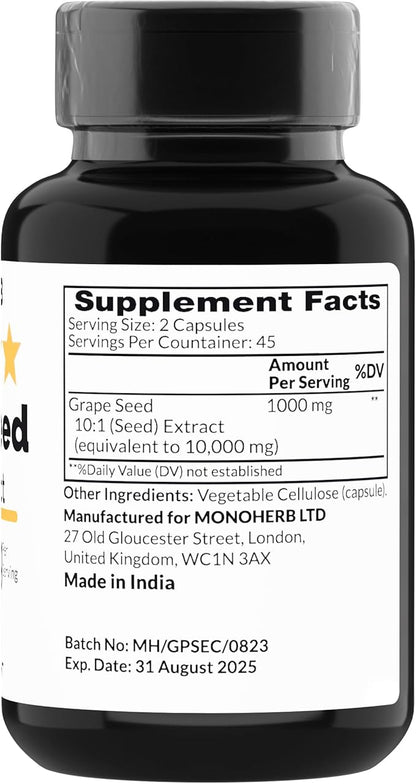 Grape Seed Extract 1000 mg - 90 Vegetarian Capsules