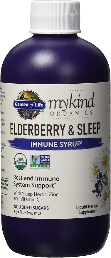 Garden of Life Organic Elderberry and Sleep Immune Syrup, 6.59 FZ