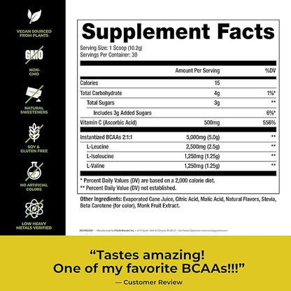 Nutrology Greens & Fruits Powder-Naturally Sourced Superfood, Vanilla Cinnamon (30 Servings) BCAA Natural, Plant Based BCAA Powder, Lemonade Flavor (30 Servings)