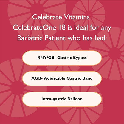 Celebrate Vitamins CelebrateONE 18, 18mg Iron - One A Day Bariatric Multivitamin, Essential Vitamins & Minerals - Gastric Bypass & Sleeve Gastrectomy Supplement (90 Capsules)