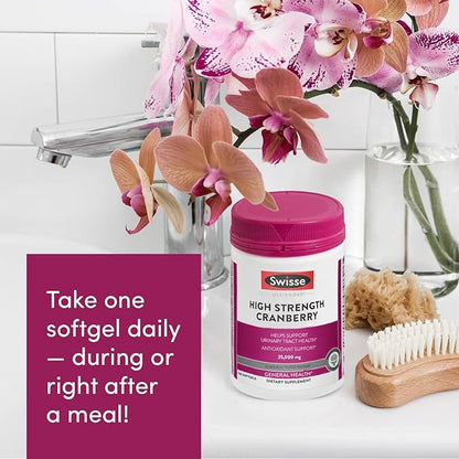 Swisse Cranberry Pills for Women & Men | PACran Cranberry Extract Supplement 25000mg | Urinary Tract Health Support for UTI * | Bladder & Kidney Support * | 100 Softgel Capsules