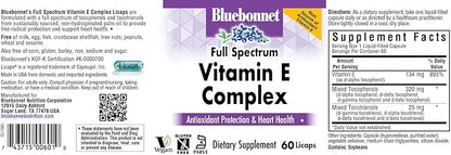 Bluebonnet Natural Full Spectrum Vitamin E Complex - 60 Licaps