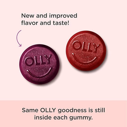 OLLY Women's Multivitamin Gummy, Vitamins A, D, C, E, Biotin, Folic Acid, Adult Chewable Vitamin, Berry Flavor, 45 Day Supply - 90 Count
