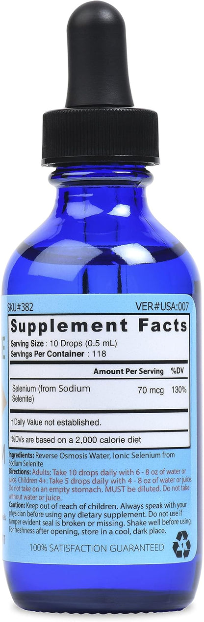 (Glass Bottle) Good State Liquid Ionic Selenium Ultra Concentrate (10 Drops Equals 70 mcg - 100 Servings per Bottle)