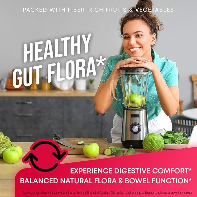 Fruits and Veggies Supplement - High Fiber Supplement for Immunity, Gut & Energy - Super Reds & Super Greens Supplements with Marshmallow Root - 240 Reds and Super Greens Powder Superfood Capsules