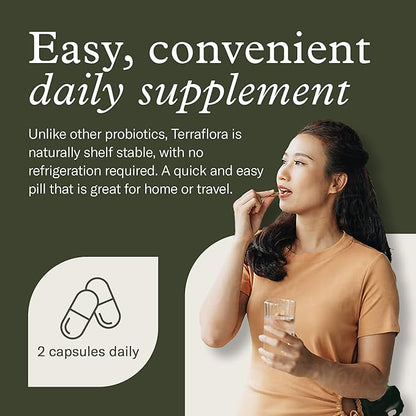 Enviromedica Terraflora Deep Zen Synbiotic - Spore Based Probiotics and Prebiotics for Gut Health & Mood Support, Organic Soil Based Probiotic Supplement for Men and Women 60 Capsules