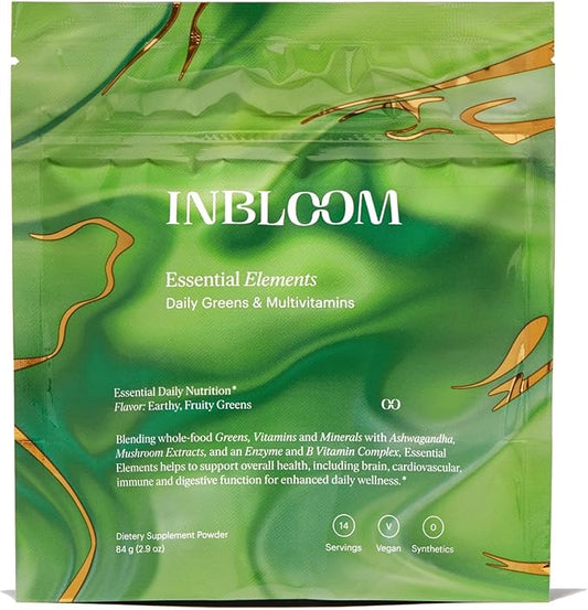 INBLOOM Kate Hudson Essential Elements Drink Mix with Vitamins and Minerals to Support Overall Health and Wellness Immunity Boost - Ashwagandha and B Vitamin Complex - 14 Servings 2.9 oz (Pack of 1)