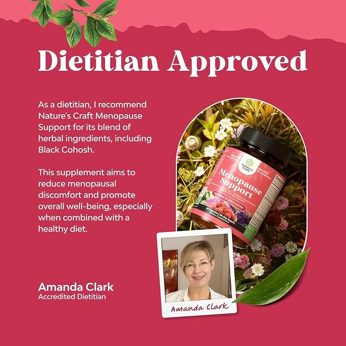 Complete Herbal Menopause Supplement for Women - Female Hormone Balance Capsules for Night Sweats, Hot Flashes & Mood Swings with Dong Quai, Chaste Berry & Black Cohosh Root - 60 Count Pack