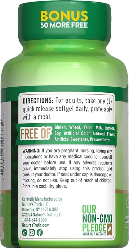 Nature's Truth Vitamin D3 2000 IU | 300 Softgels | High Potency Formula | Non-GMO & Gluten Free Supplement