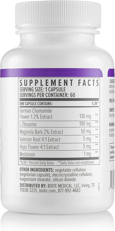 Biote Nutraceuticals - Best Night Sleep - Restfulness + Awake Refreshed (60 Capsules)