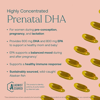 True Grace Prenatal DHA - 60 Softgels - 1400mg of DHA & EPA - for Pre-Conception, Pregnancy & Lactation - Wild Caught & Sustainably Sourced - Gluten Free - 30 Servings